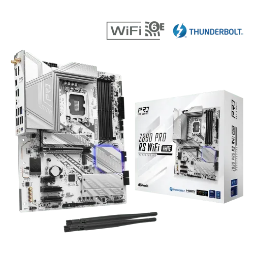 ASRock Z890 Pro RS WiFi White LGA1851 DDR5 ATX Motherboard